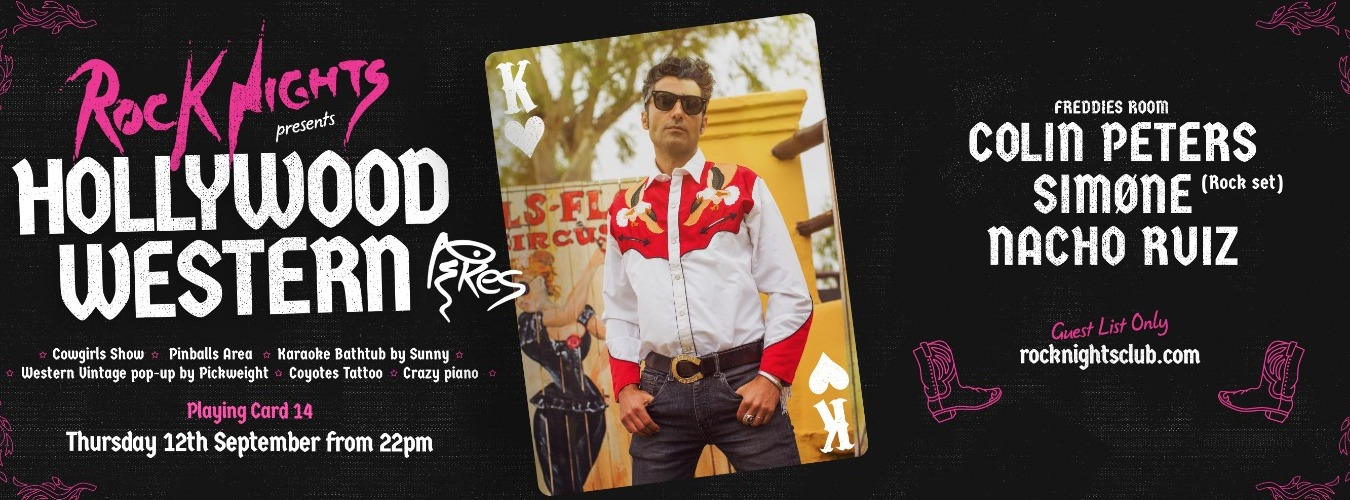 ROCK NIGHTS -  PLAYING CARD 14 - HOLLYWOOD WESTERN! image