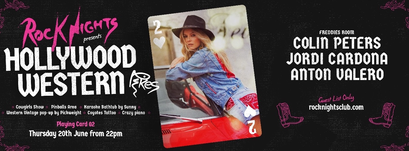 ROCK NIGHTS - PLAYING CARD 2 - HOLLYWOOD WESTERN! image