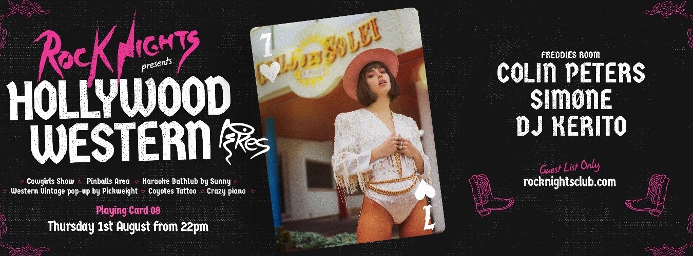 ROCK NIGHTS -  PLAYING CARD 8 - HOLLYWOOD WESTERN! image