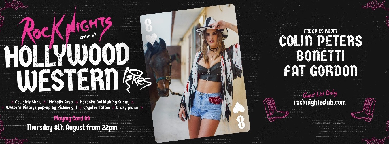 ROCK NIGHTS -  PLAYING CARD 9 - HOLLYWOOD WESTERN!