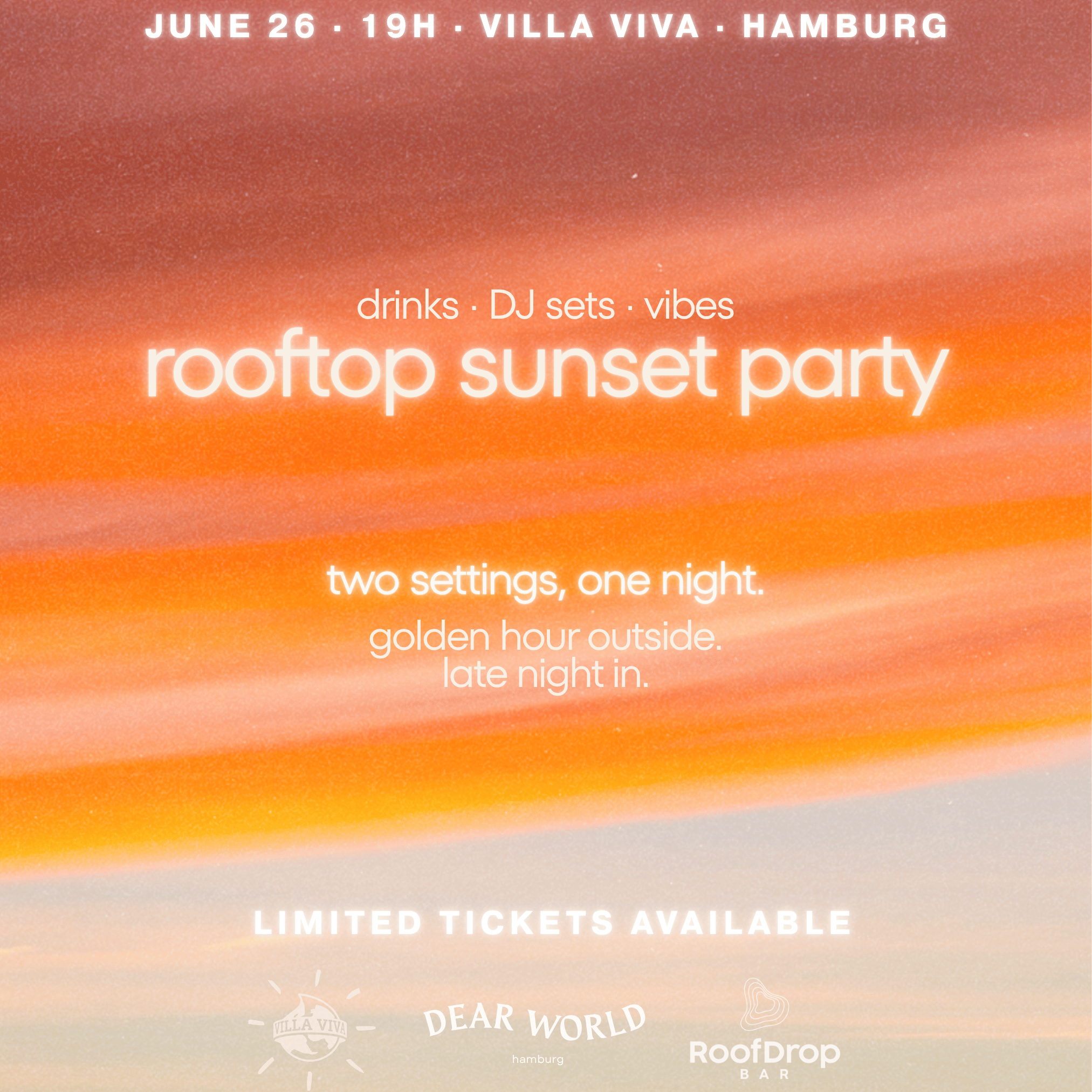 Rooftop Sunset Party by DEAR WORLD - Techno Party in Hamburg