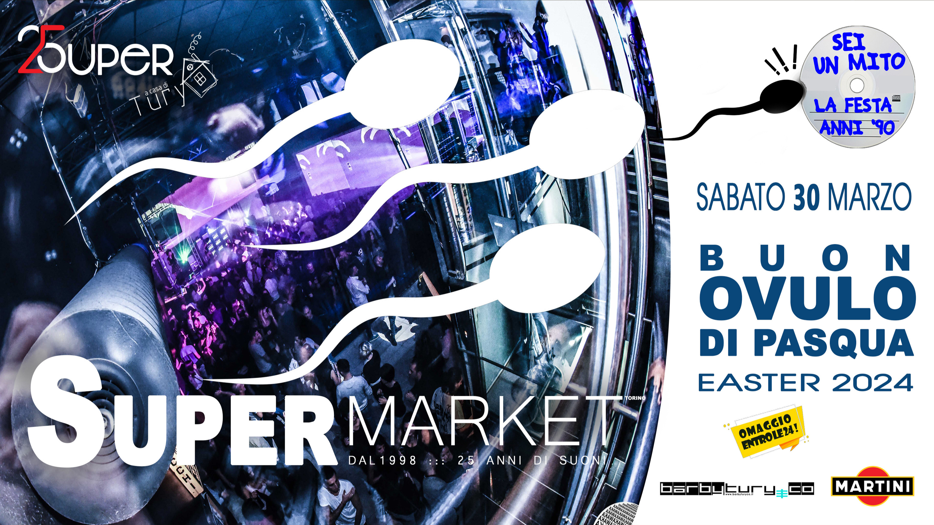 ★ ★ S A B A T O 30 MARZO  S U P E R M A R K E T CON zIO tURY & Kabox!  PASQUA A '90! image