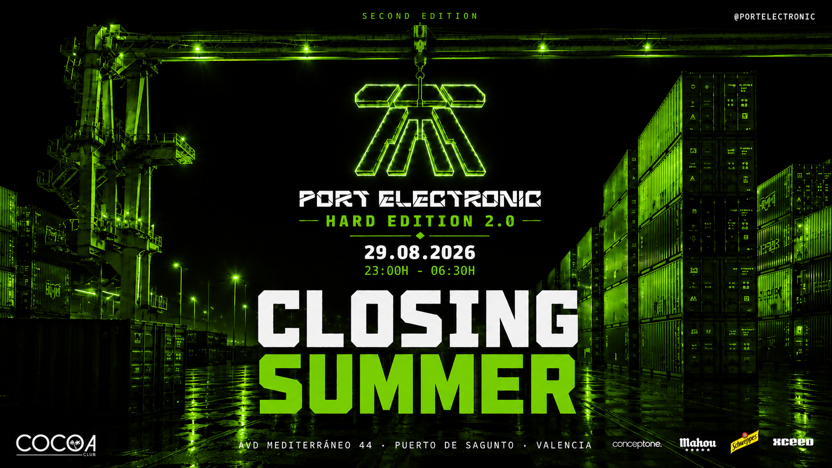 SAB 29 AGO | PORT ELECTRONIC | CLOSING SUMMER, en Cocoa Beach Club