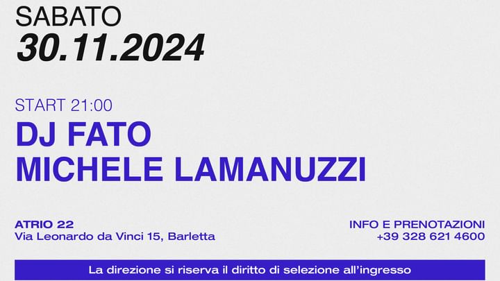 Cover for event: Sab 30 Novembre 2024 