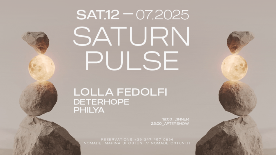 Sab12/07 SATURN PULSE presents LOLLA FEDOLFI /Deterhope/Philya image