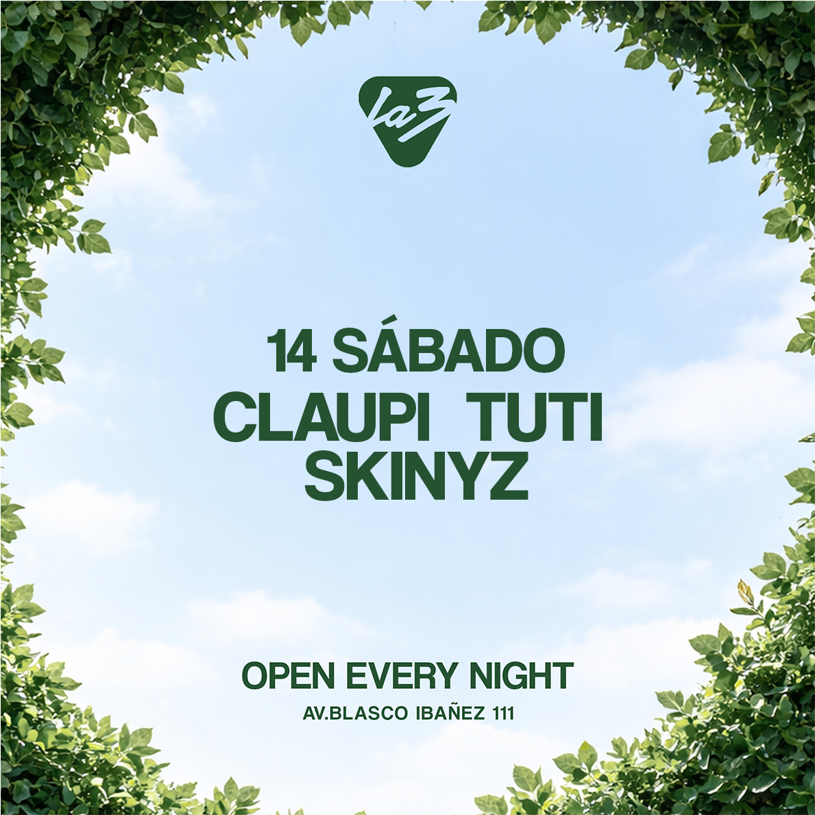 SÁBADO 14 | SEMANA DE FALLAS: SKINYZ + TUTI + CLAUPI image