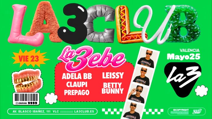 Cover for event: VIERNES 23 | LA BEBE W/ BETTY BUNNY + LEISSY