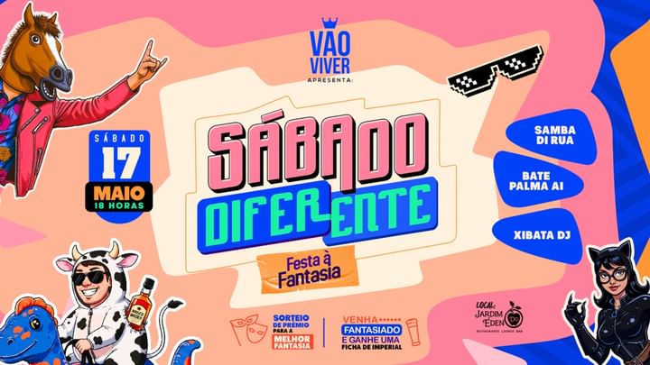 Cover for event: Sábado Diferente #VaoViver (Festa à Fantasia) 