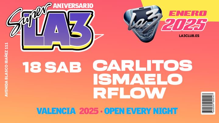 Cover for event: SÁBADO | LA3 NIGHT | Carlittos + Ismaelo + Flow