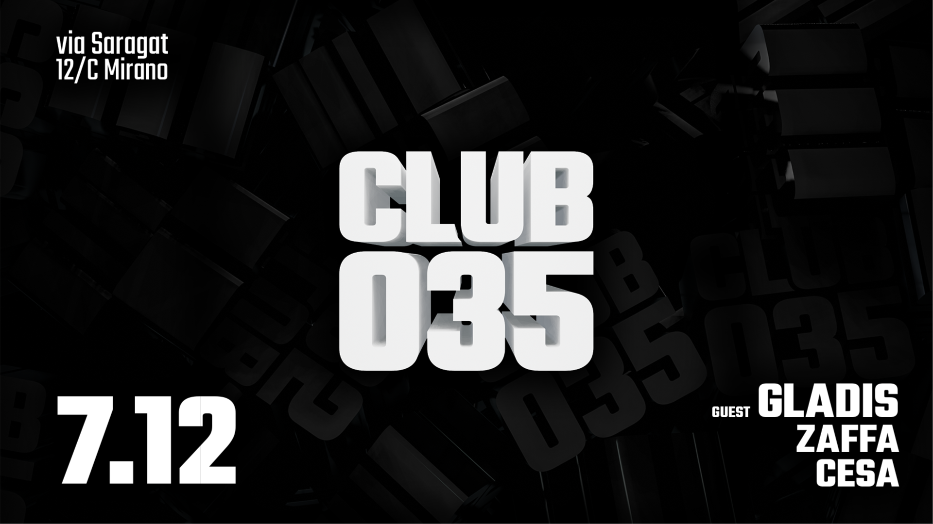 Sabato 07 Dicembre - Club 035