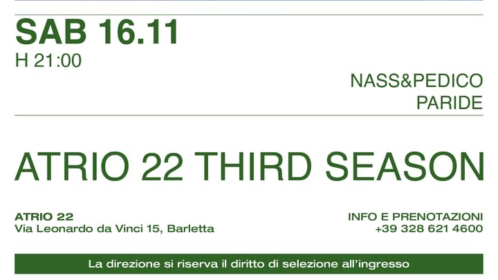 Cover for event: Sabato 16 Novembre 2024 