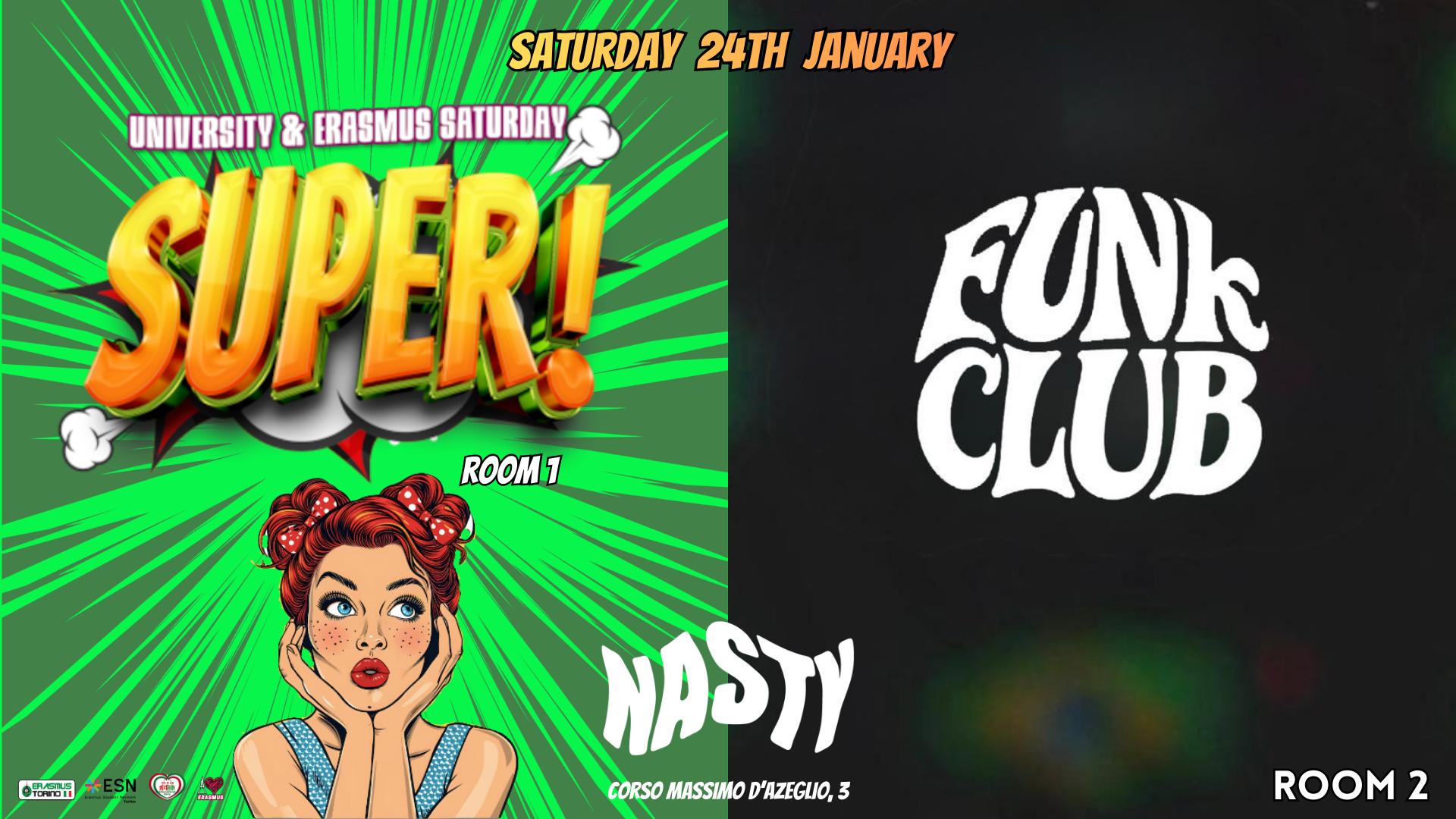 Sabato 24 January *Super* University and Erasmus  Party @ Nasty Club  image