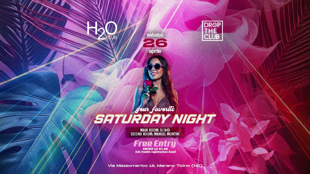 Capa do evento Sabato 26 Aprile 2025 - H2O Club