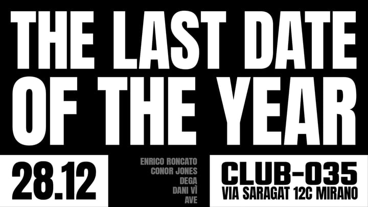 Cover for event: Sabato 28 Dicembre - The last date of the Year