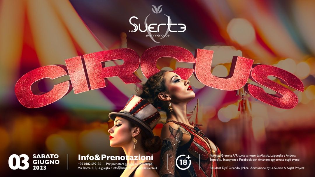 -Sabato 3 Giugno- Circus Night @La Suerte- event cover