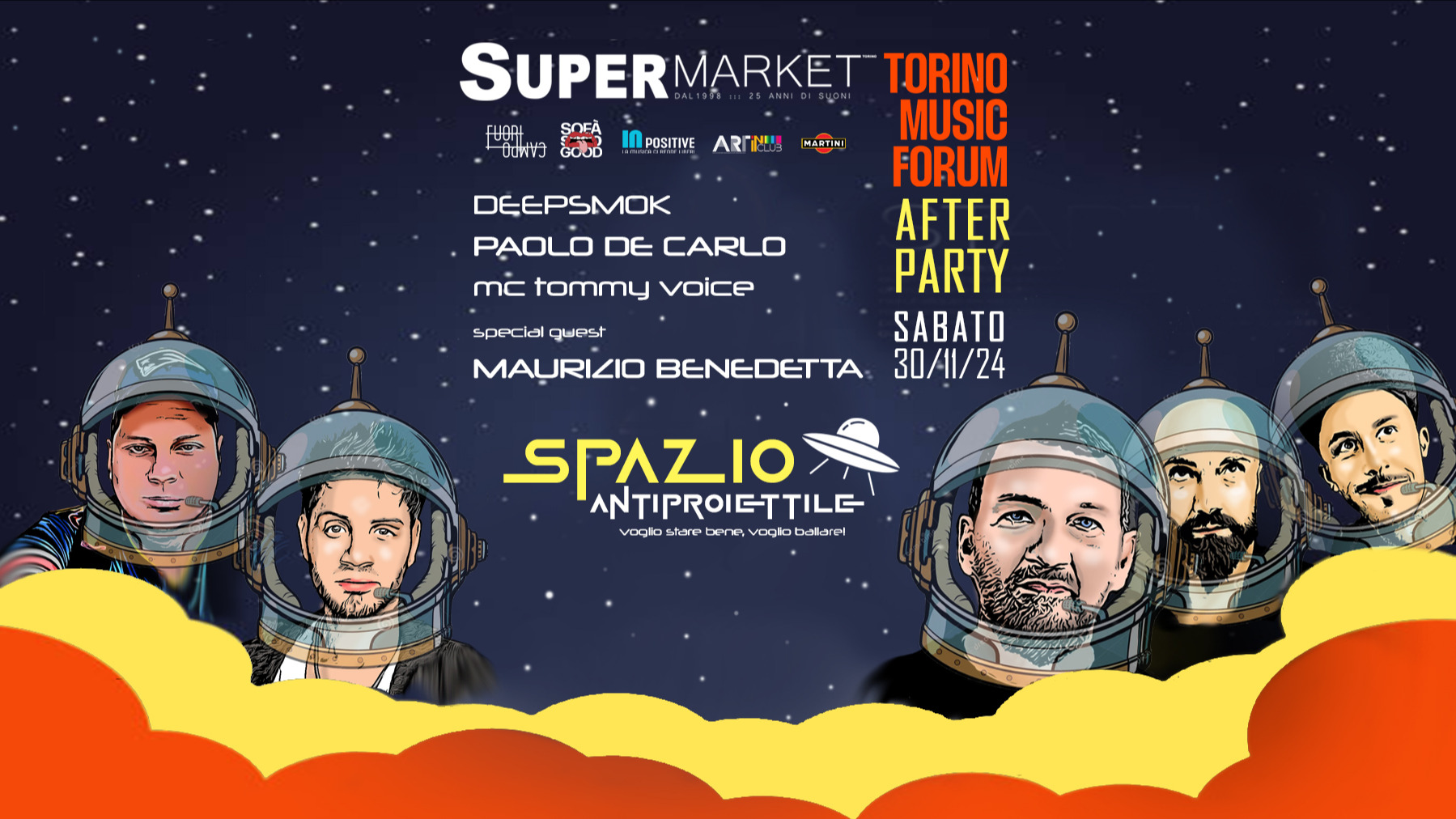 SABATO 30 NOVEMBRE : MAURIZIO BENEDETTA + DEEPSMOK + PAOLO DE CARLO + MC TOMMY +   image