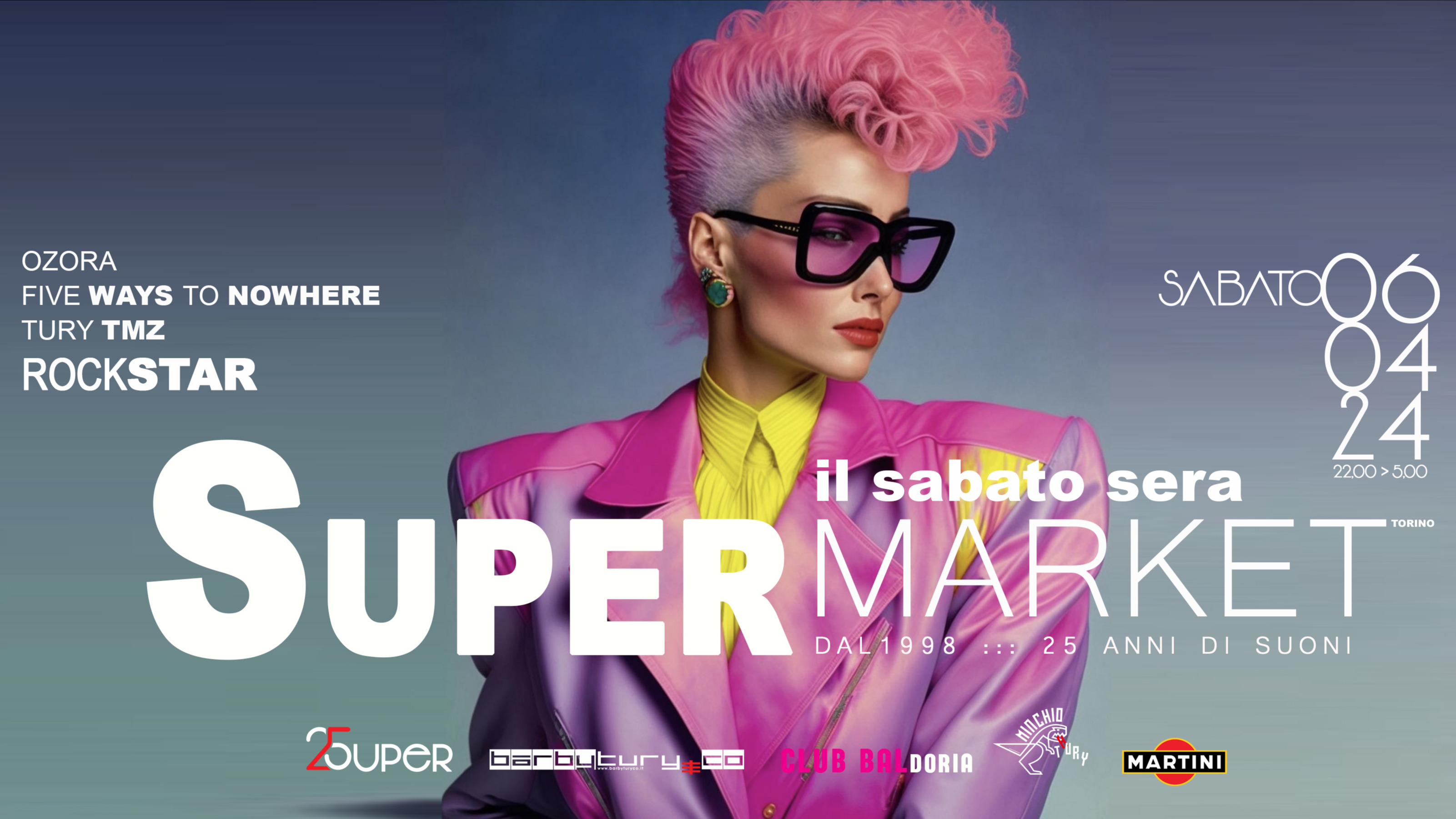 ★ ★ SABATO 6 APRILE  // SUPERMARKET CON ZIO TURY // LIVE ROCK + SERATA image