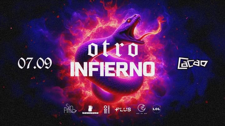 Cover for event: SABATO 7 SETTEMBRE - CACAO - OTROINFIERNO (SAYONARA & SINFILTRO) + TURIN INTERNATIONAL