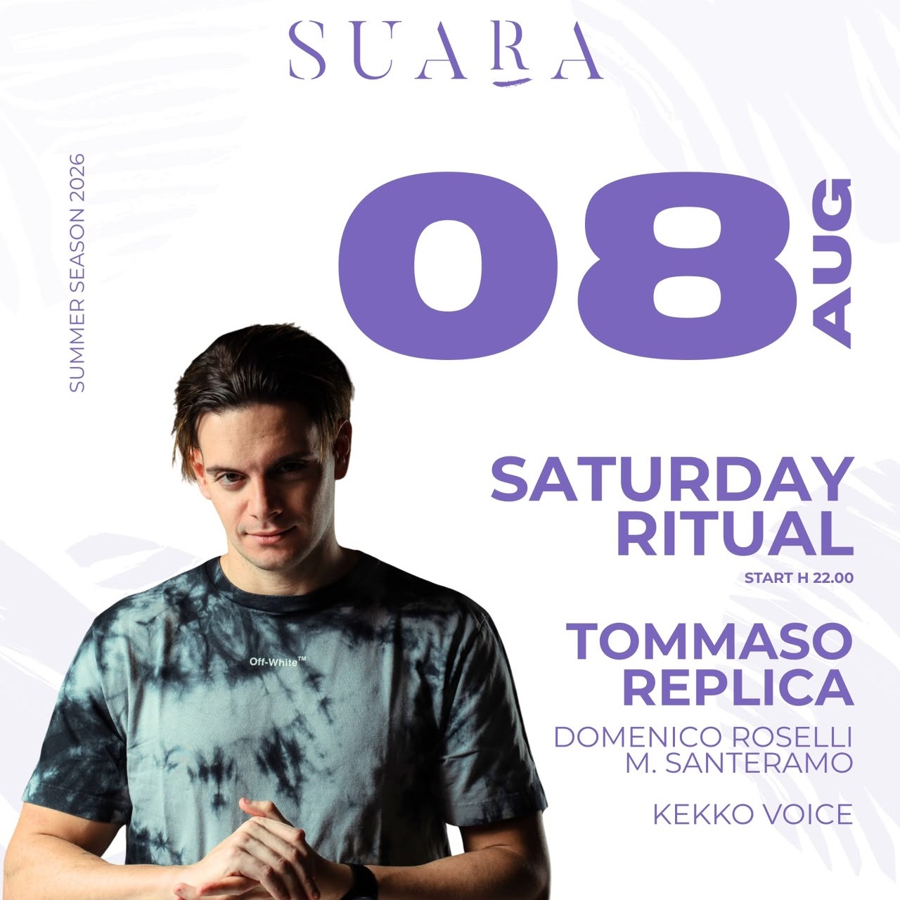 Sabato 8 Agosto TOMMASO REPLICA - SATURDAY NIGHT at SUARA BEACH CLUB