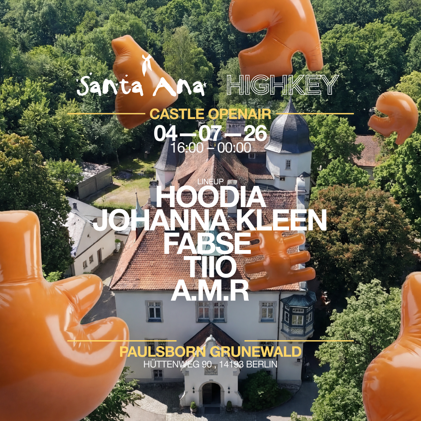 SANTA ANA x HIGHKEY CASTLE OPEN AIR @Paulsborn am Grunewaldsee - Techno Party in Berlin