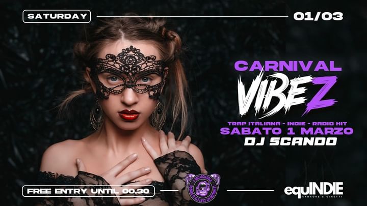 Cover for event: Sat 01.03 • Carnival Vibez • Free entry entro 00:30