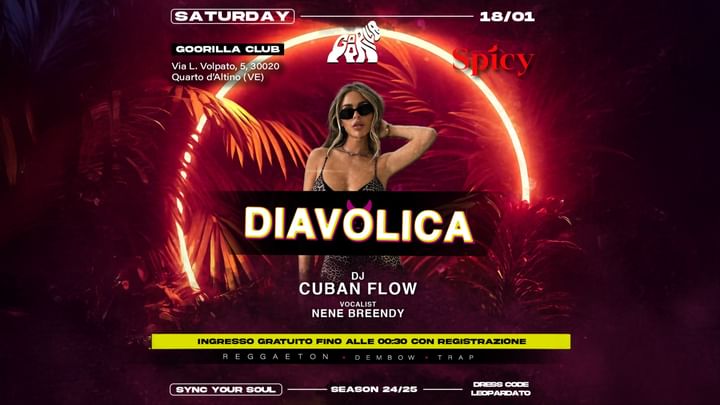 Cover for event: Sat 18.01 • DIAVOLICA • Free entry entro 00:30