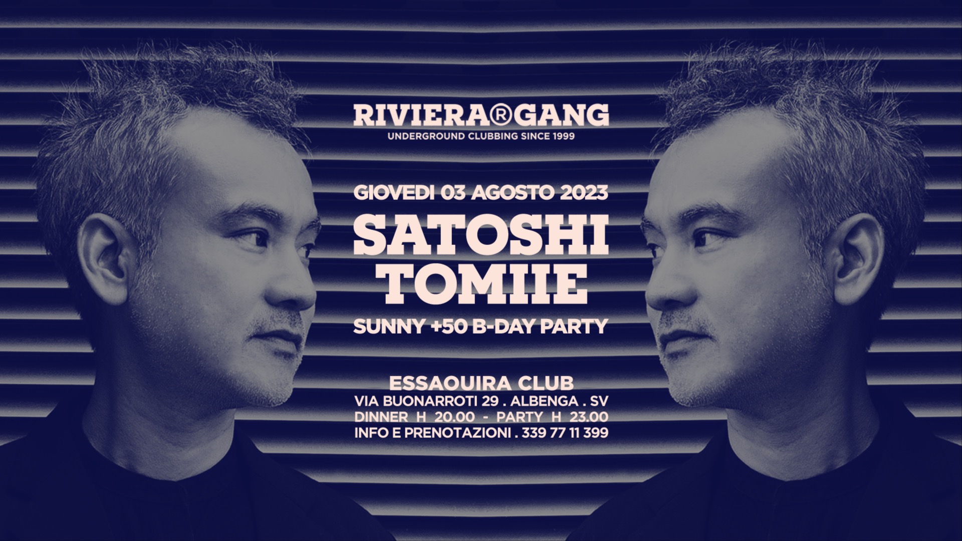 Satoshi Tomiie for Riviera Gang Crew • Sunny +50 Bday • Essaouira Club, Albenga image