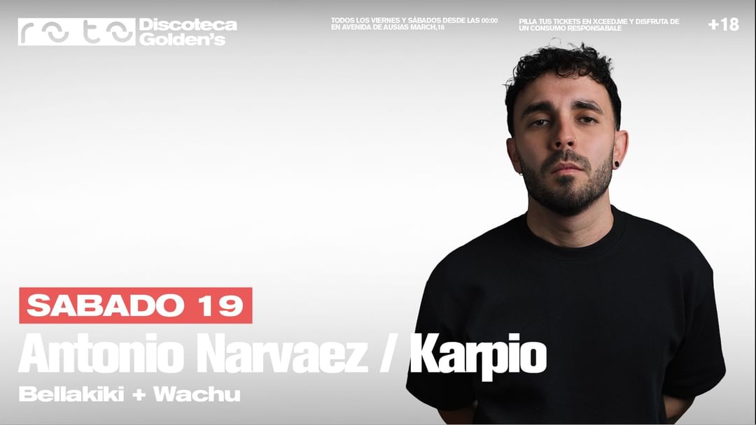 Couverture de l'événement SATURDAY 19/07 ANTONIO NARVÁEZ & KARPIO