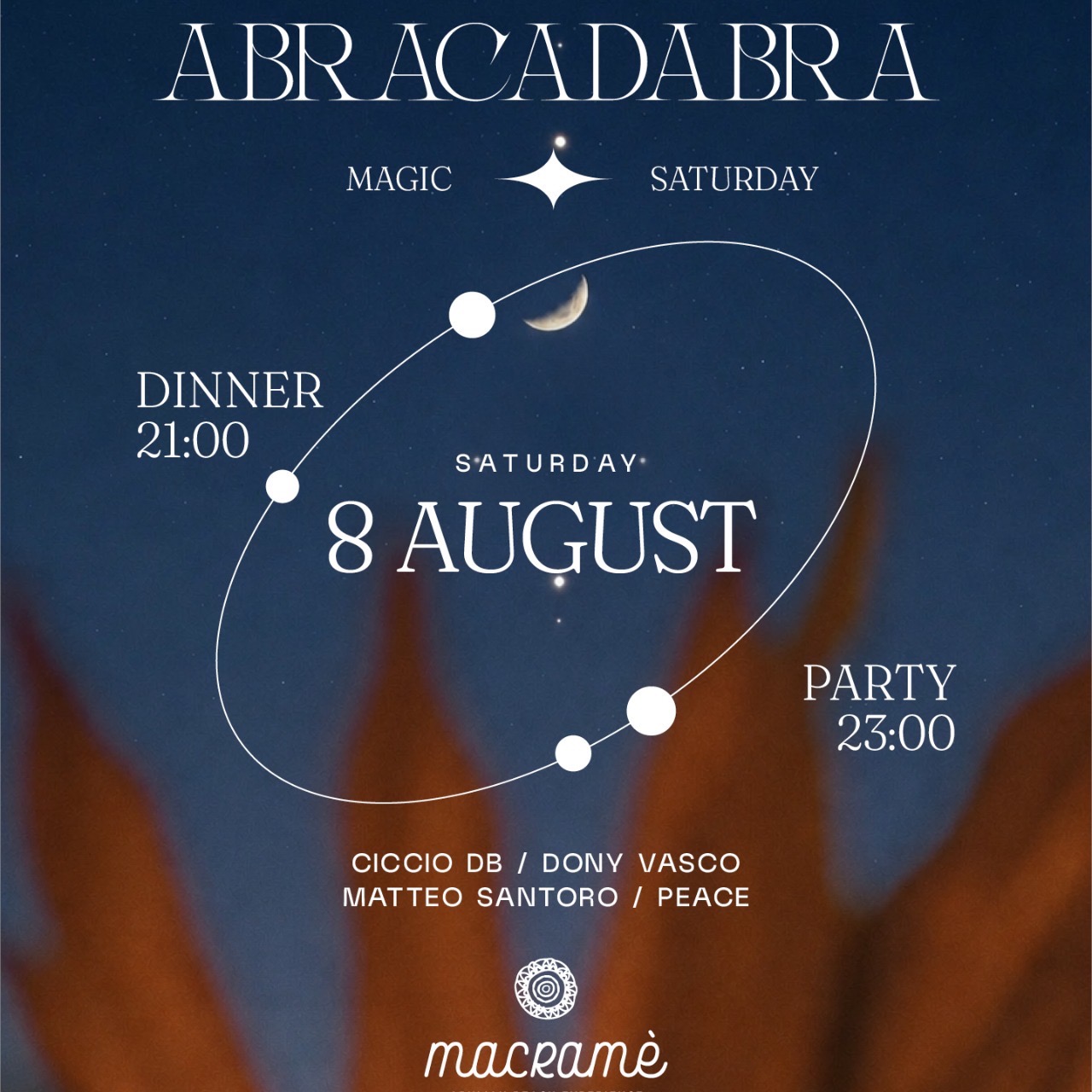 Saturday 8 August ABRACADABRA @ Macramé image
