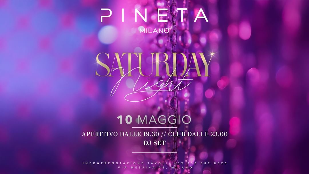 Copertina evento Saturday Night