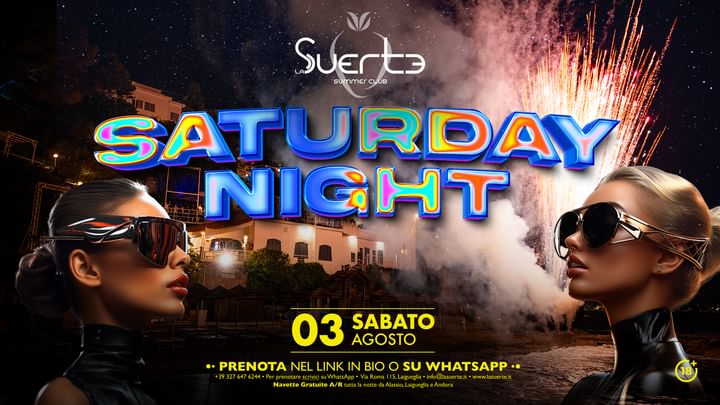Cover for event: Saturday Night- La Suerte-