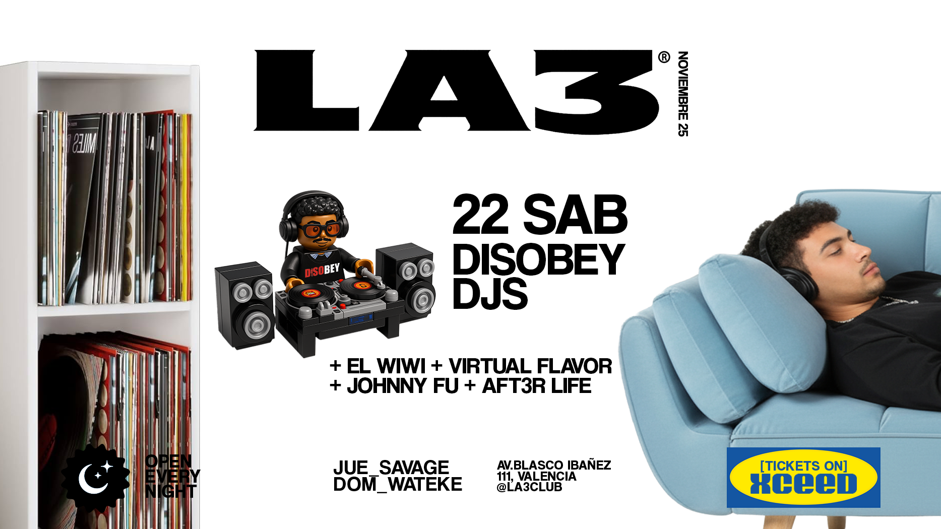SATURDAY/SABADO | DISOBEY SOUNDSYSTEM: El Wiwi + Johnny Fu + Virtual Flavor + Aft3r Lif3 image