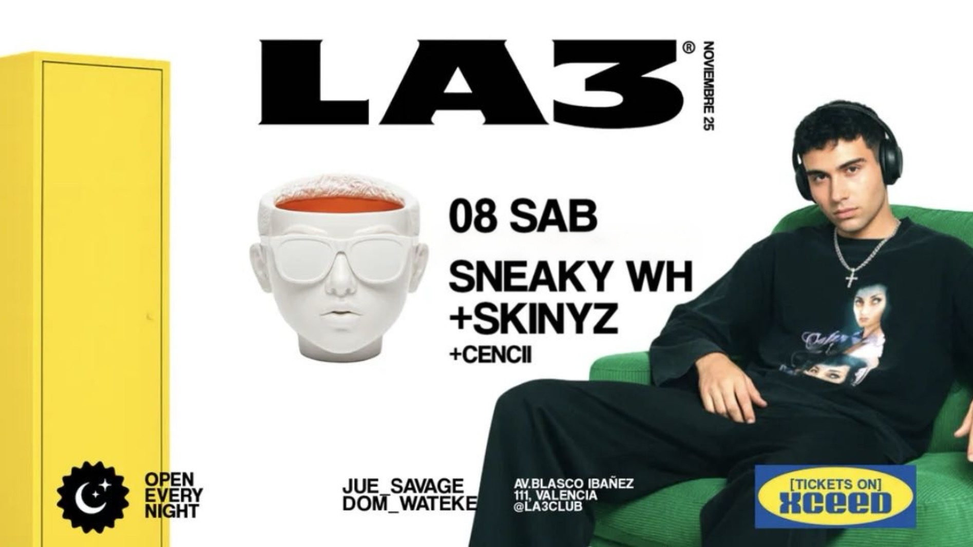 SATURDAY/SABADO: Sneaky WH + Skinyz + Cencii image