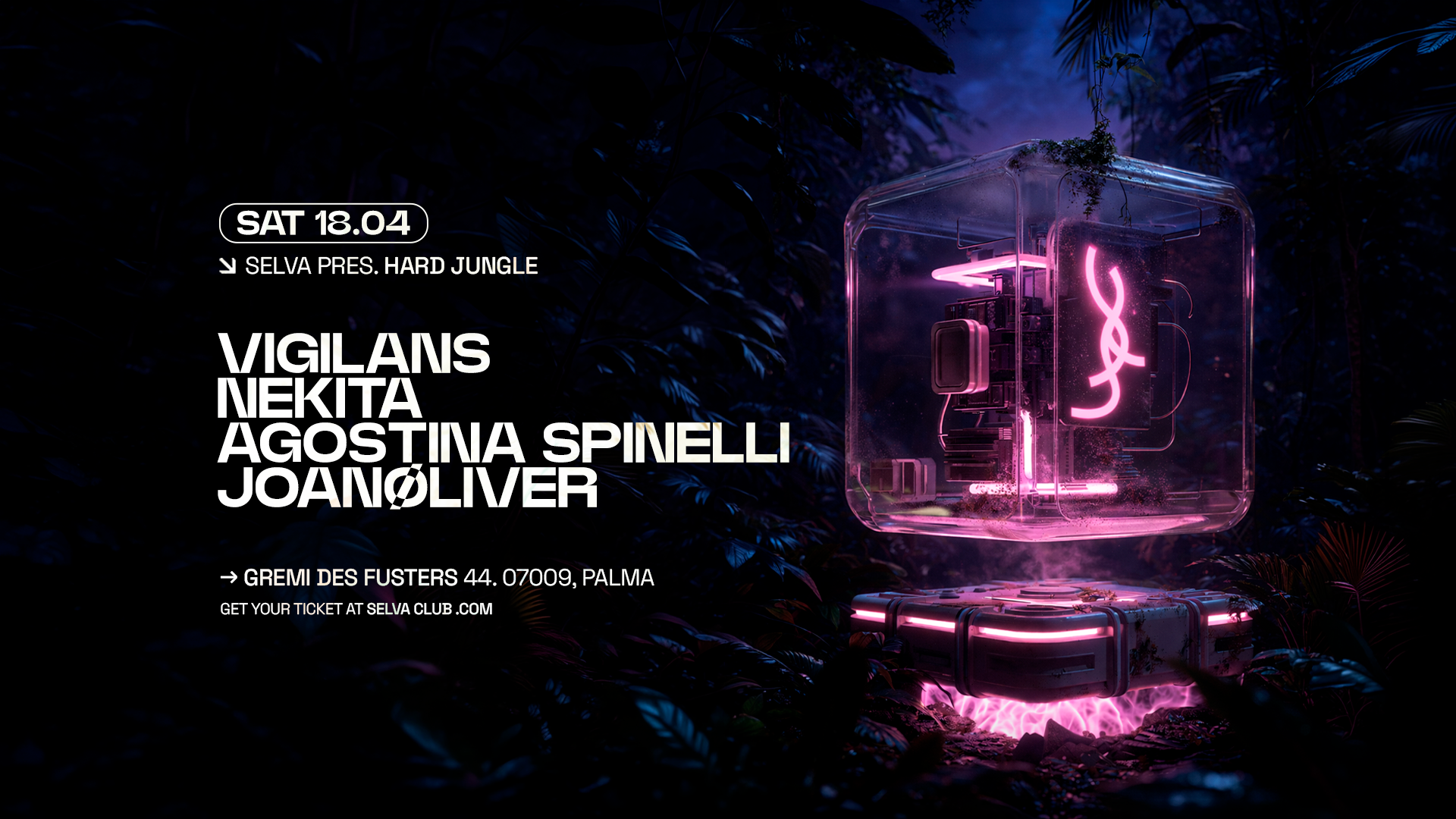 Cartel oficial del evento SELVA Pres. ¨Hard Jungle¨