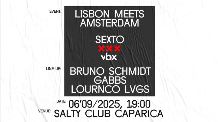 Cover for event: Sexto x VBX w/Bruno Schmidt, Gabbs, Lournco LVGS