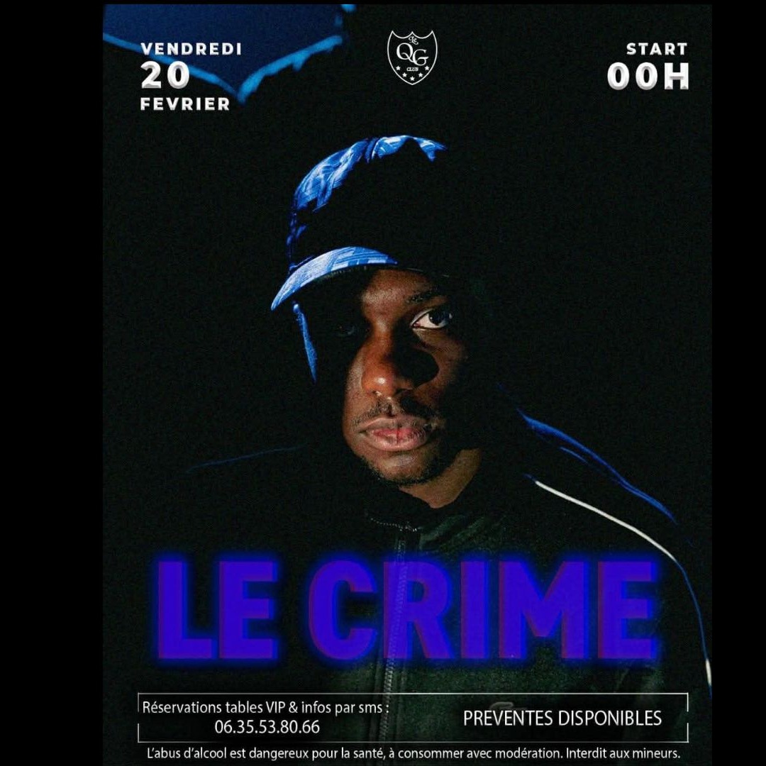 SHOWCASE DE LE CRIME LE 20 FEVRIER 2026 AU QG CLUB  image