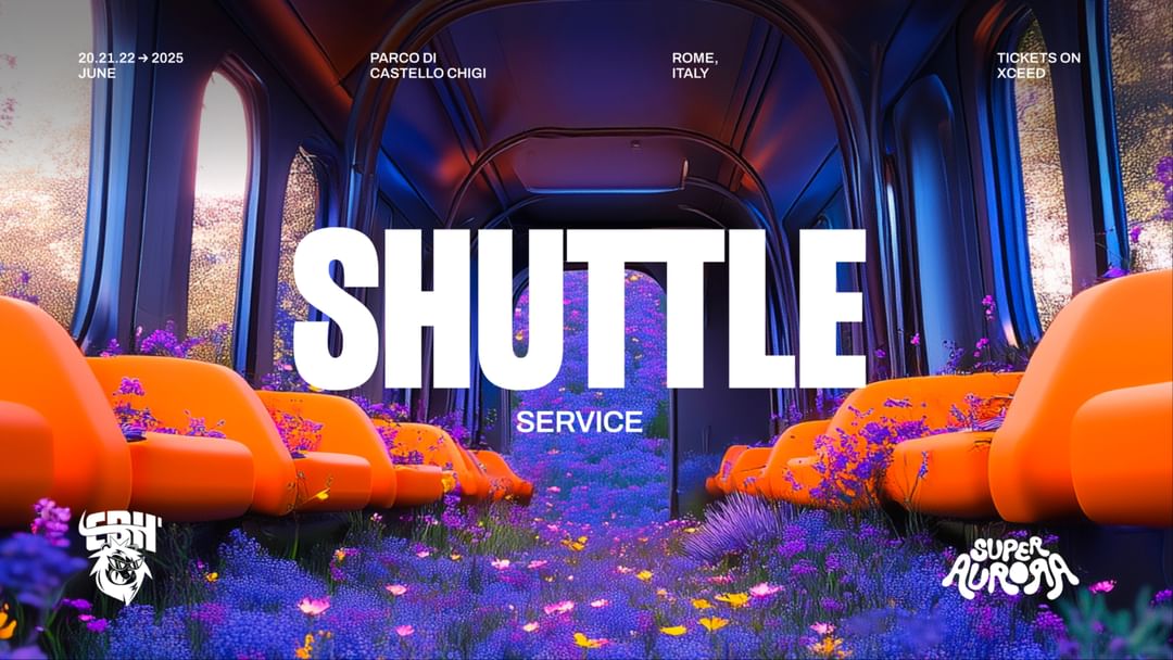 Shuttles to SUPERAURORA Festival-Eventplakat