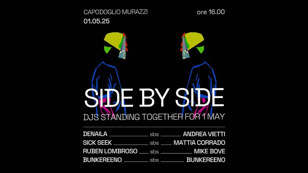 Capa do evento Side By Side ✷ Djs standing together for 1 May
