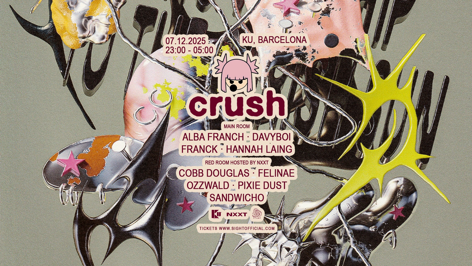 SIGHT & CRUSH pres. Hannah Laing, Franck, Davyboi, Alba Franch image
