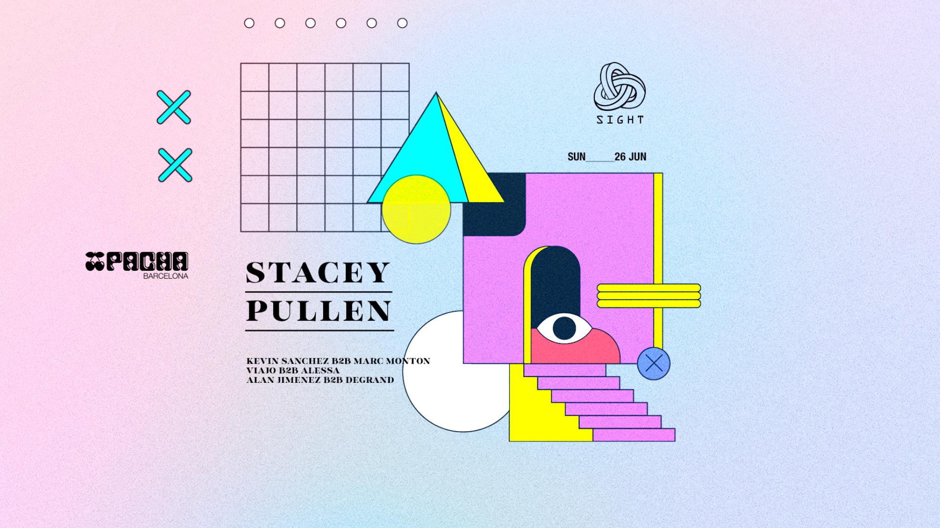 SIGHT pres. Stacey Pullen, Kevin Sánchez b2b Marc Monton, Viajo b2b Alessa & Alan Jiménez b2b Degrand image