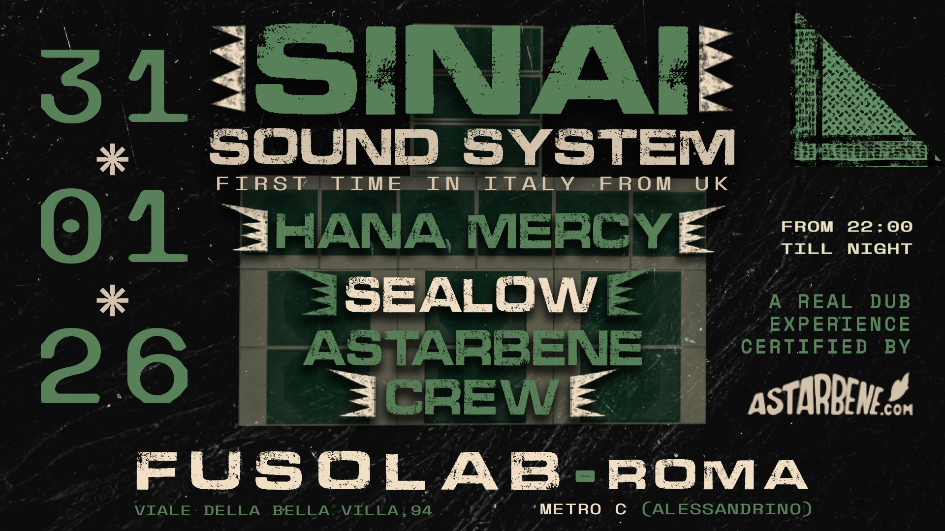 SINAI SOUND SYSTEM - 31 GENNAIO 2026 @ Fusolab, Roma