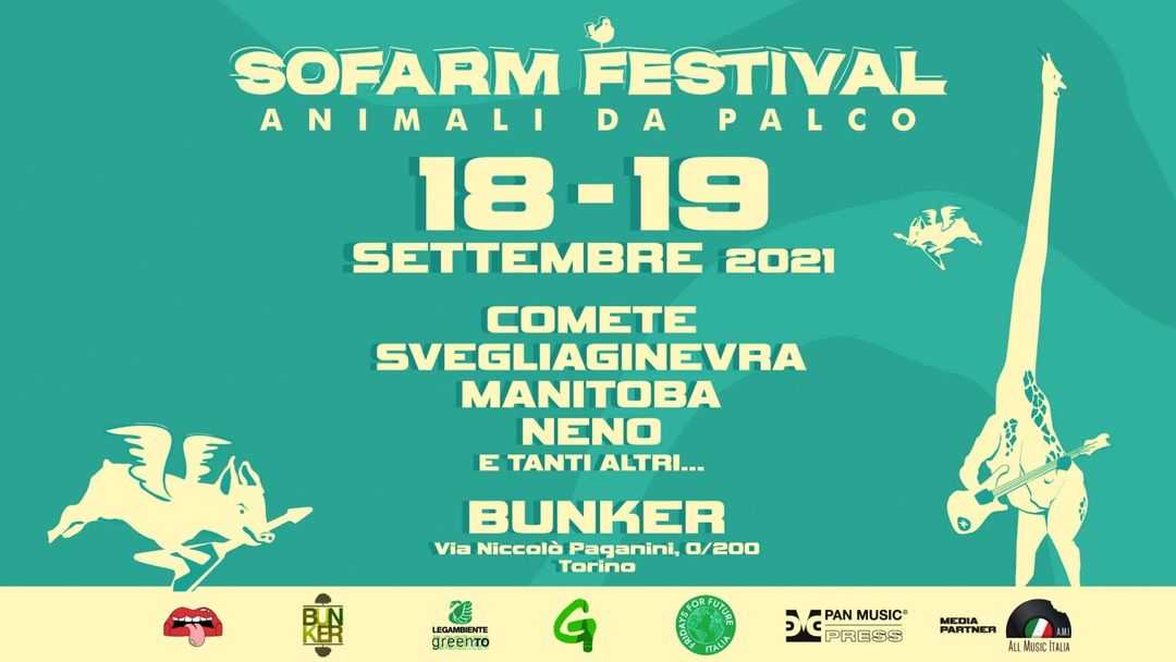 Cartel del evento SOFARM FESTIVAL – Animali Da Palco - BUNKER