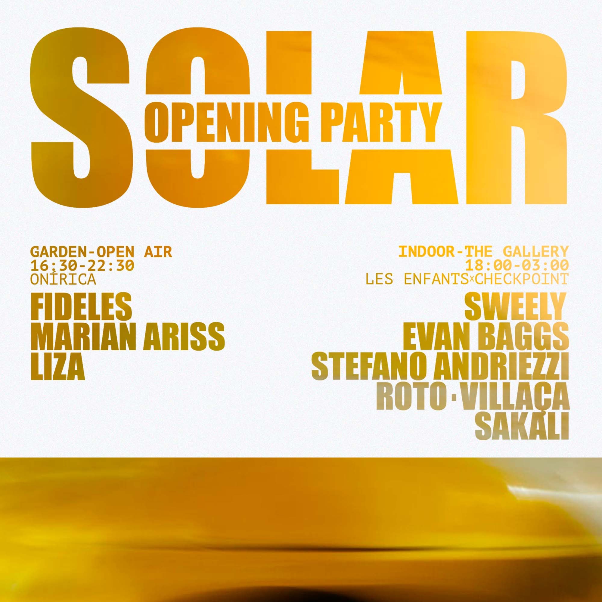 SOLAR- Opening party with Fideles, Sweely live & many more (2 Stages) image