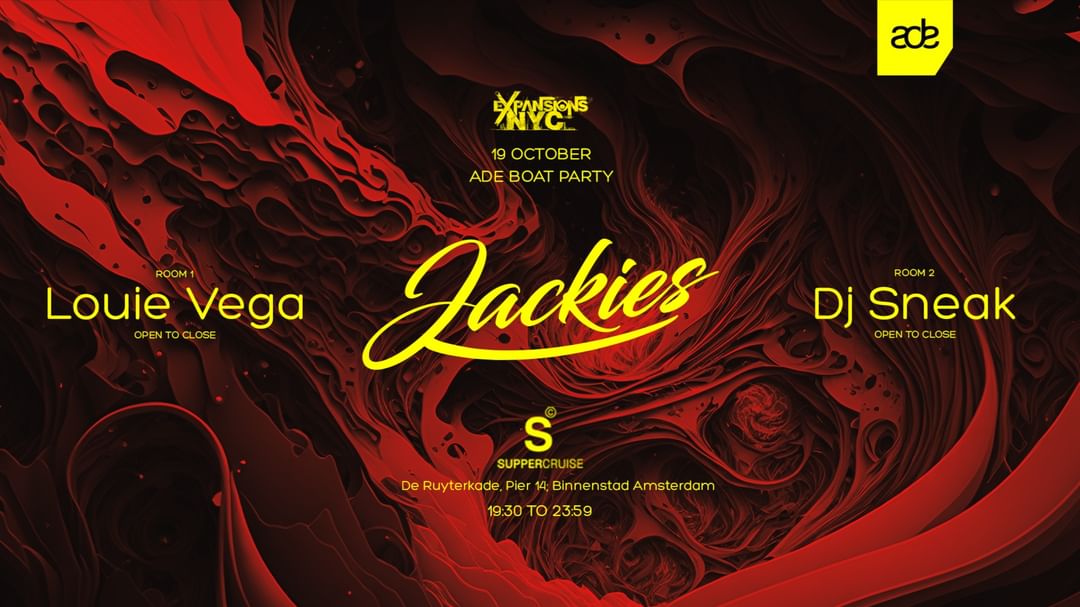 [SOLD OUT] JACKIES ADE Boat party - Louie Vega & DJ Sneak event cover