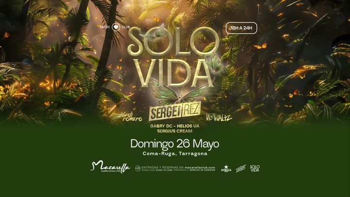 Cover for event: SOLO VIDA | DOMINGO 26 MAYO | TARDEO