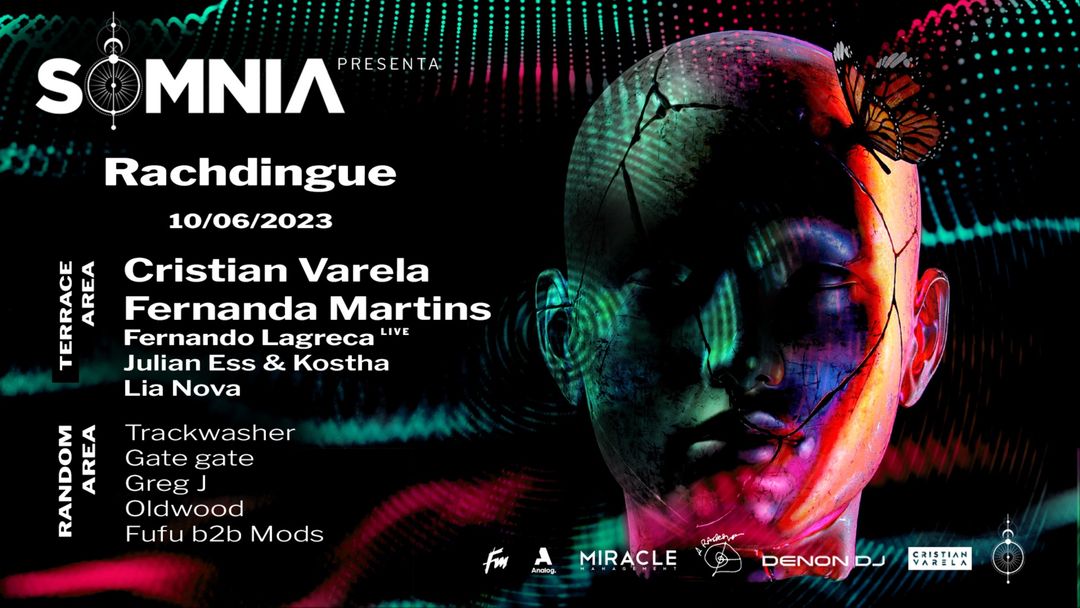 Cartel del evento SOMNIA pres. CRISTIAN VARELA + FERNANDA MARTINS - OPEN AIR