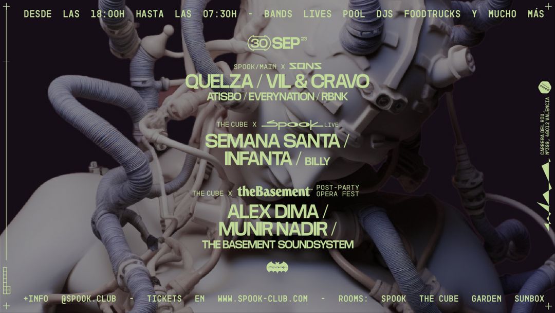 Cartell de l'esdeveniment Sons (Vil & Cravo + Quelza) + theBasement + Semana Santa + Infanta