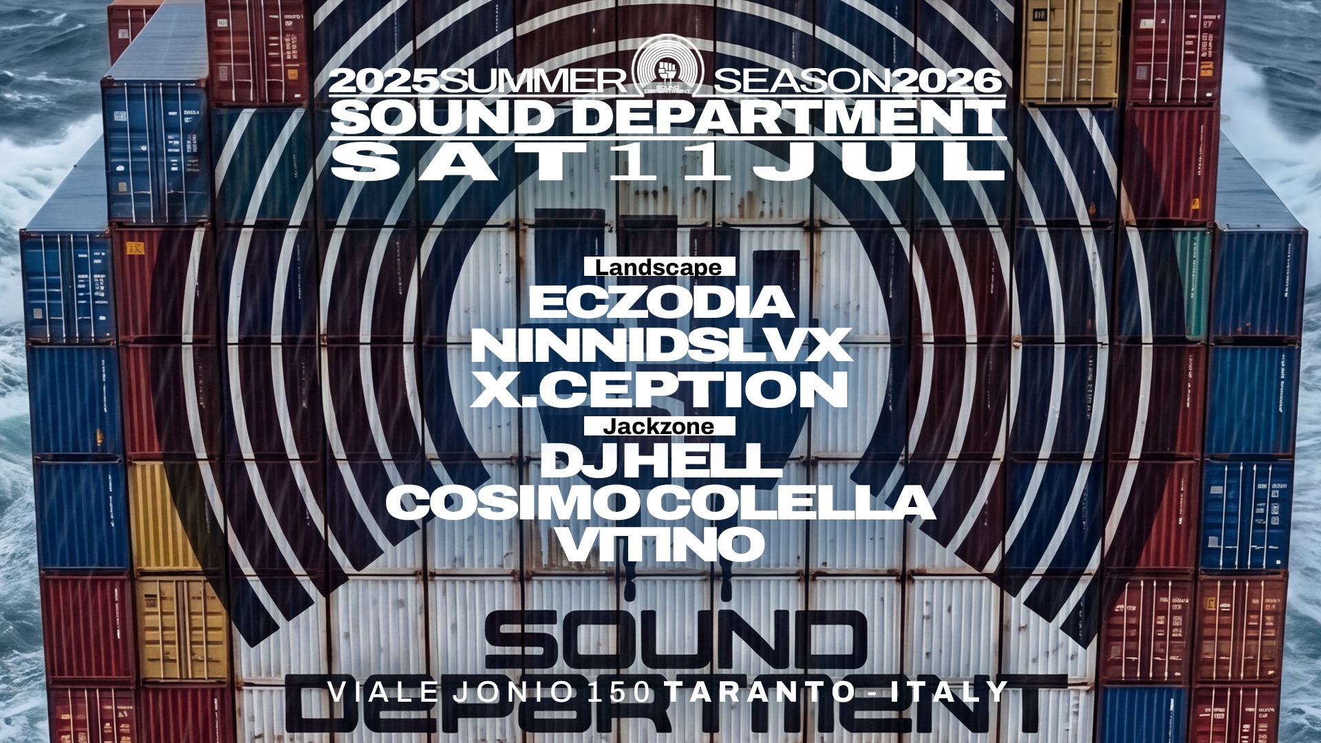 SOUND DEPARTMENT 11 Jul w/ECZODIA and DJ HELL image