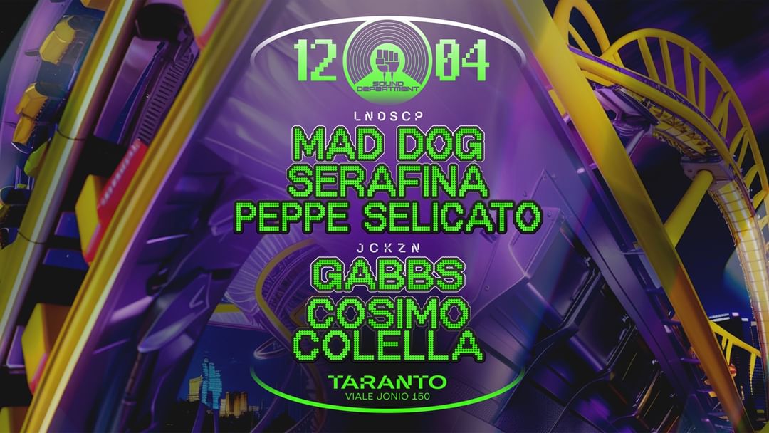 Sound Department 12 April w/ MAD DOG, SERAFINA and GABBS event cover