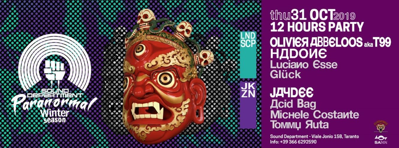 Sound Department 12 hours party 31.10 w/ T99, Hadone and Jaydee image